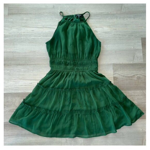 Trixxi Emerald Green Halter Mini Dress Size Large - Picture 1 of 8